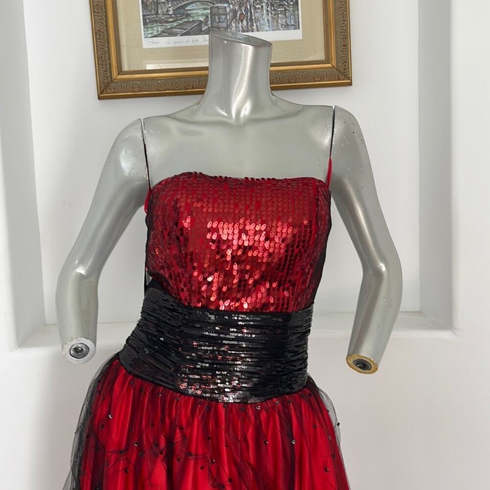 Amelia Couture Strapless Mesh /Sequined Dress - Picture 5 of 13